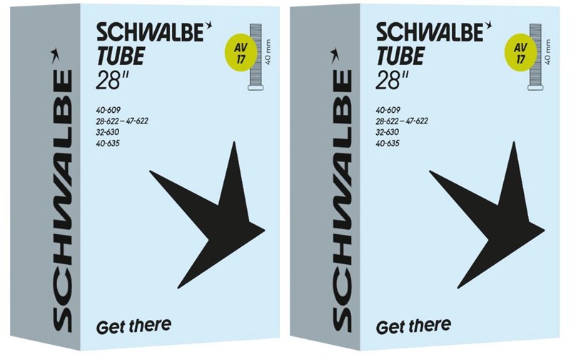 2x SCHWALBE Schlauch 28/47-622/635 black AV17 40 mm