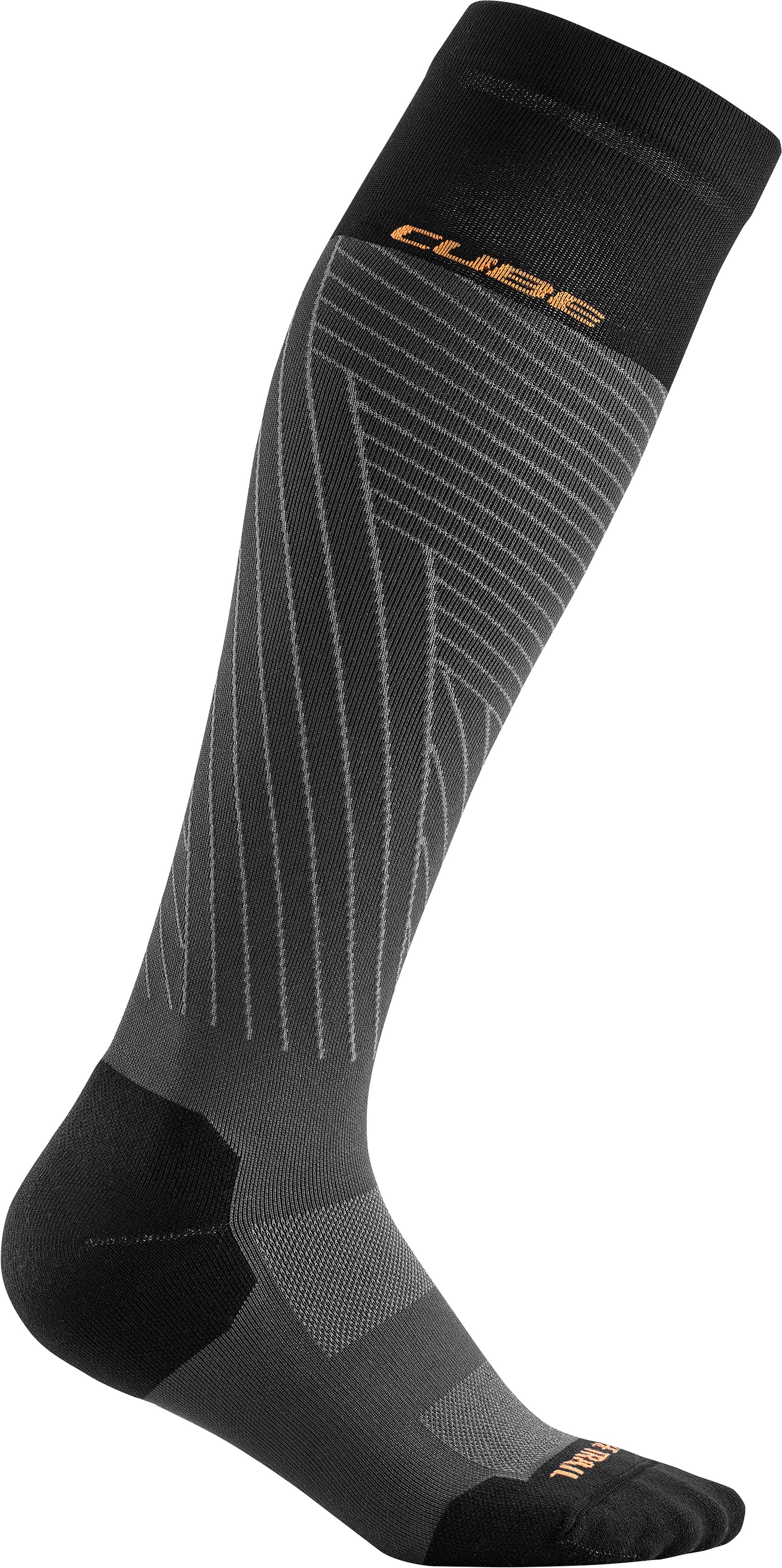 Socke Extra High Cut grey´n´orange