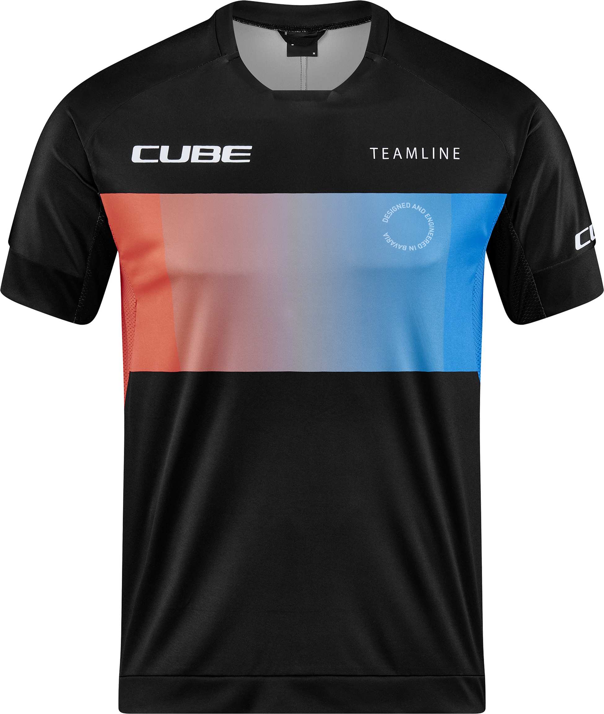 CUBE TEAMLINE Rundhalstrikot kurzarm black´n´blue´n´red