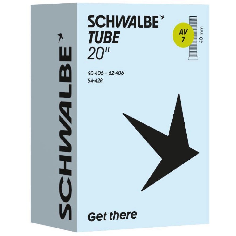 2x SCHWALBE Schlauch AV7 40/62-406 schwarz 20" 40mm