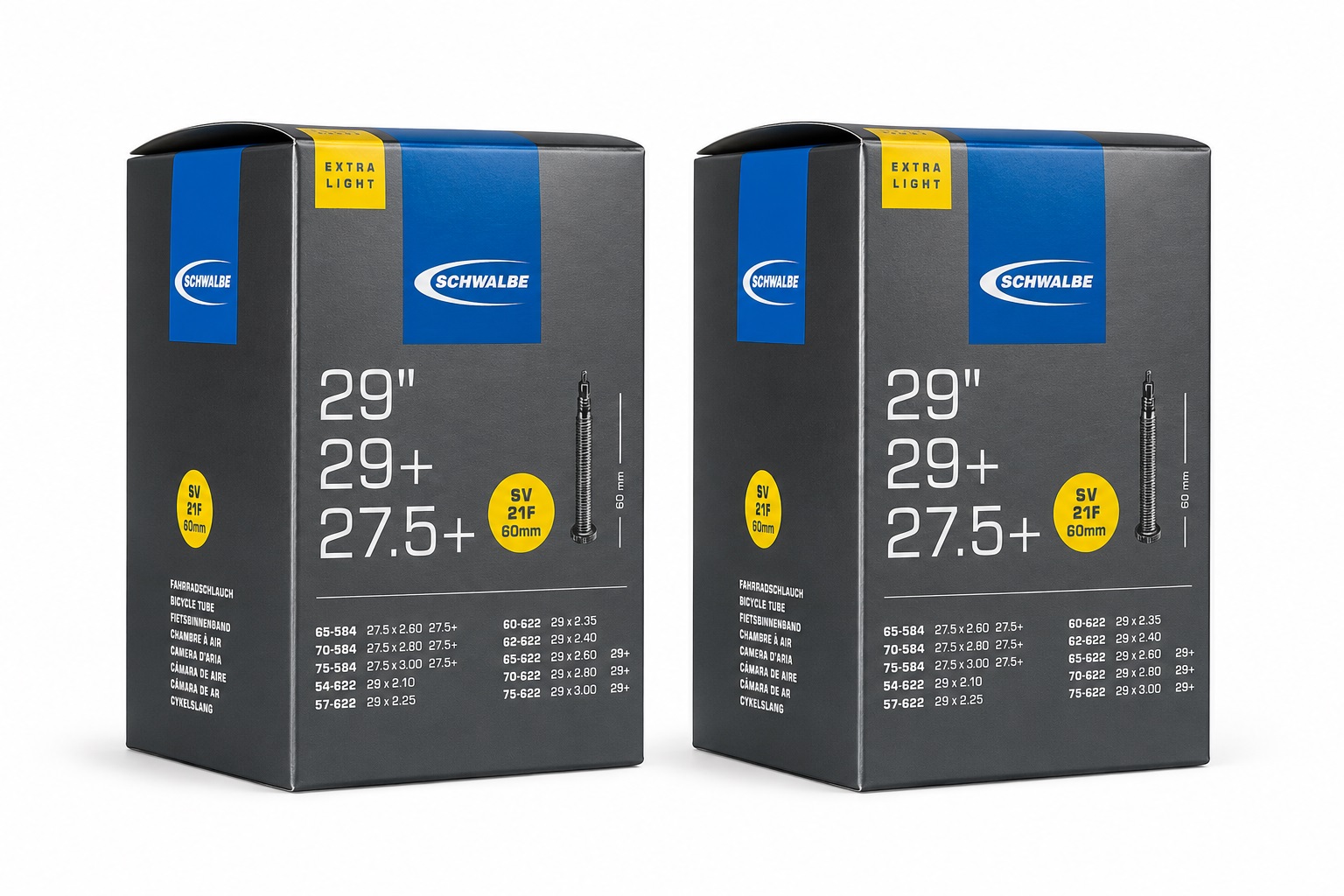 2x Schwalbe Schlauch Extra Lite 27,5 60mm SV