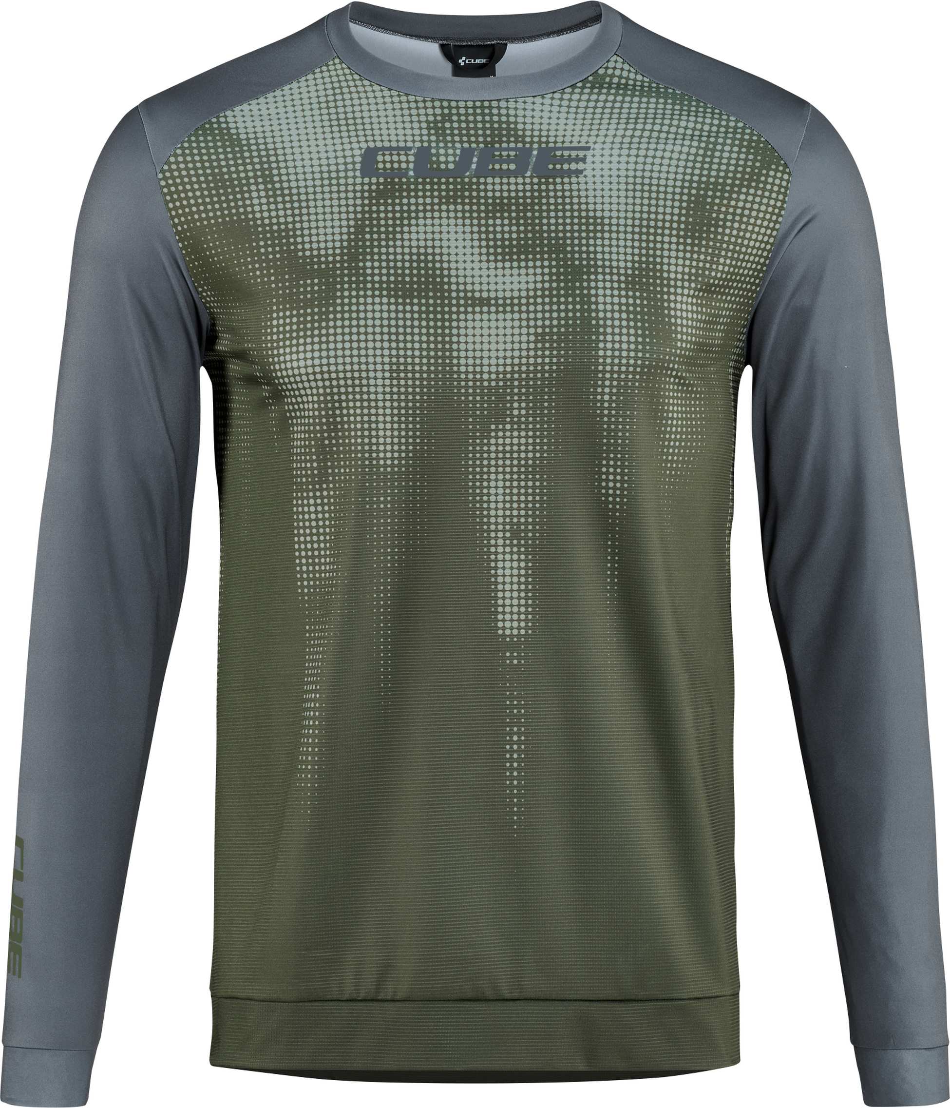 ATX Rundhalstrikot TM langarm olive´n´grey