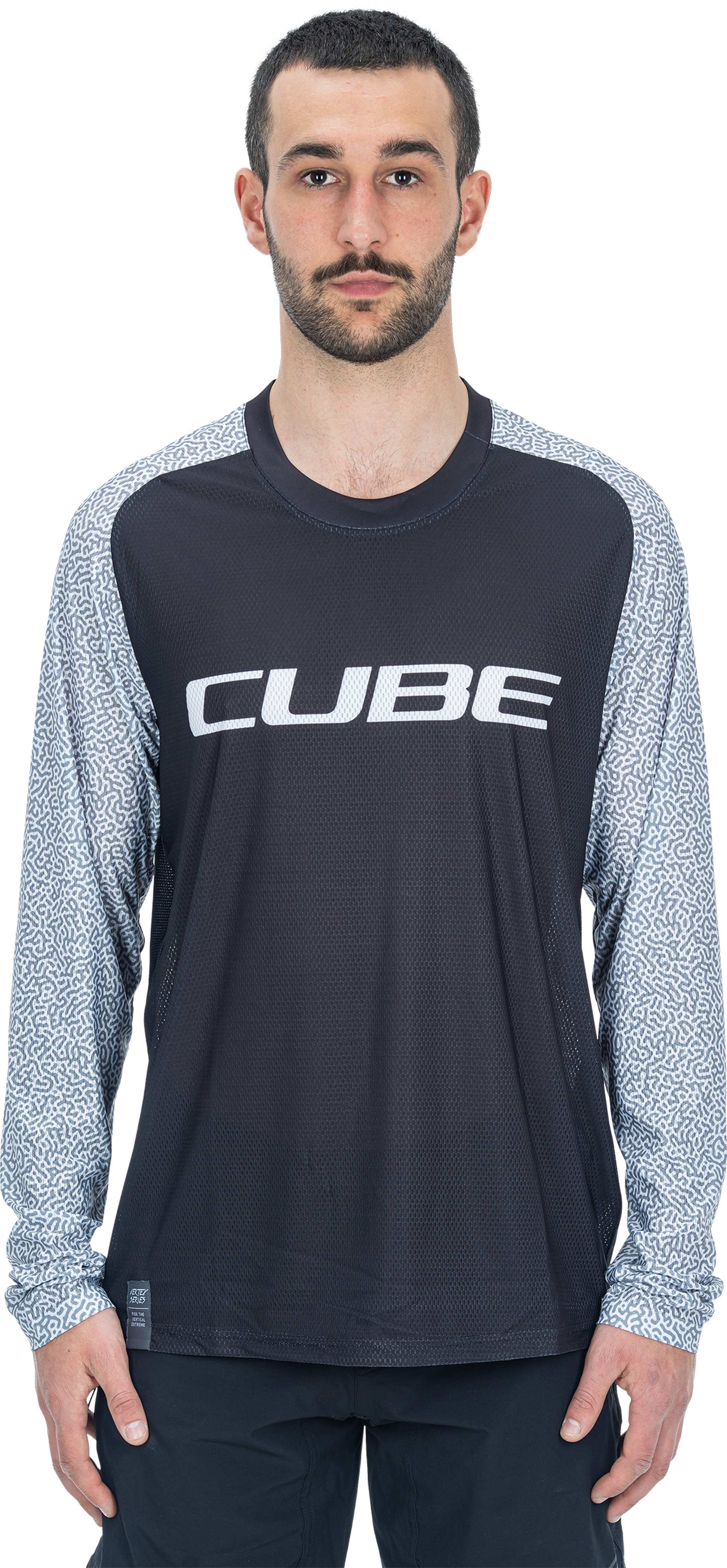 CUBE VERTEX Rundhalstrikot langarm black