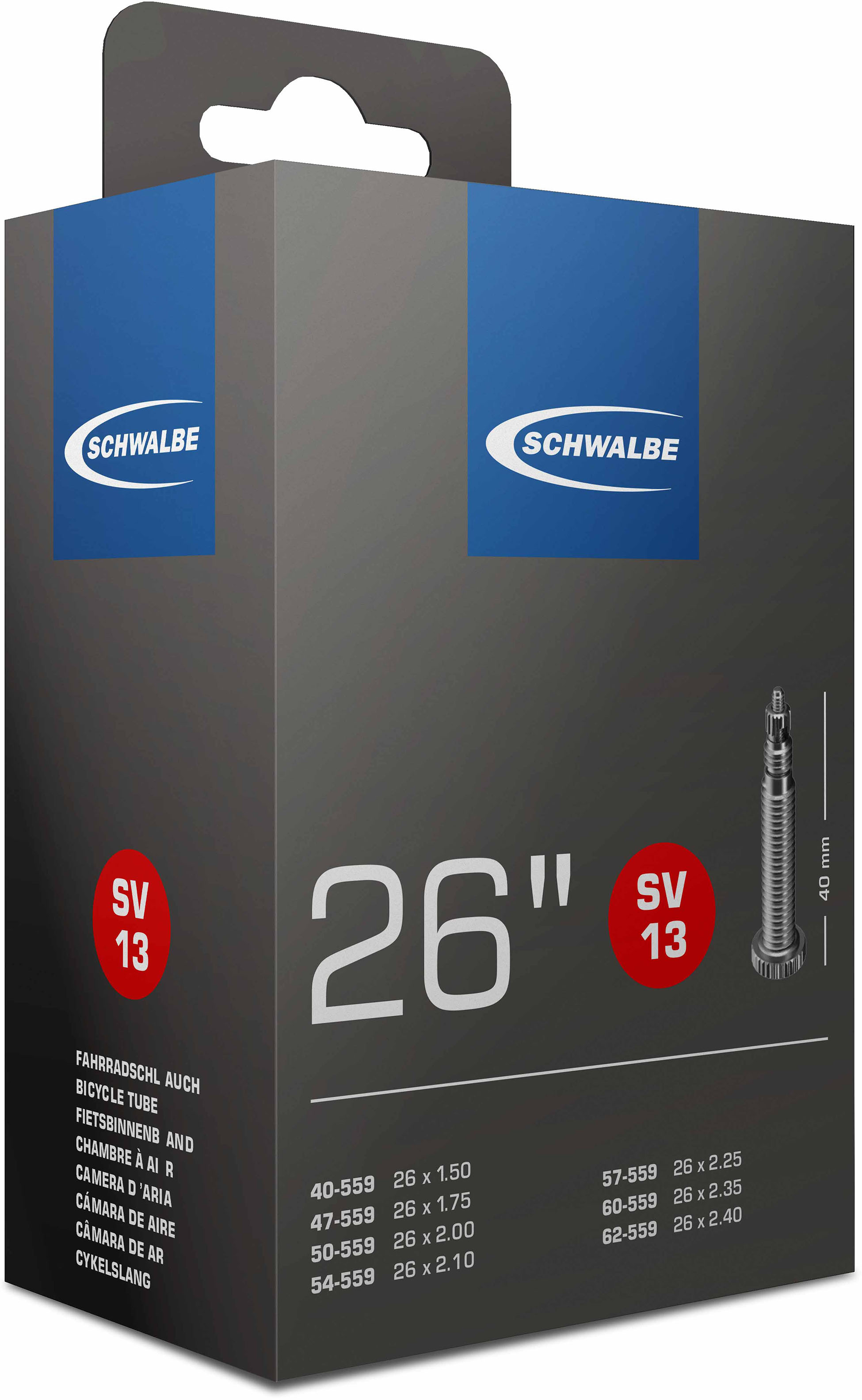 Schlauch Schwalbe Nr. 13 (40/62-559) 26 SV 60mm