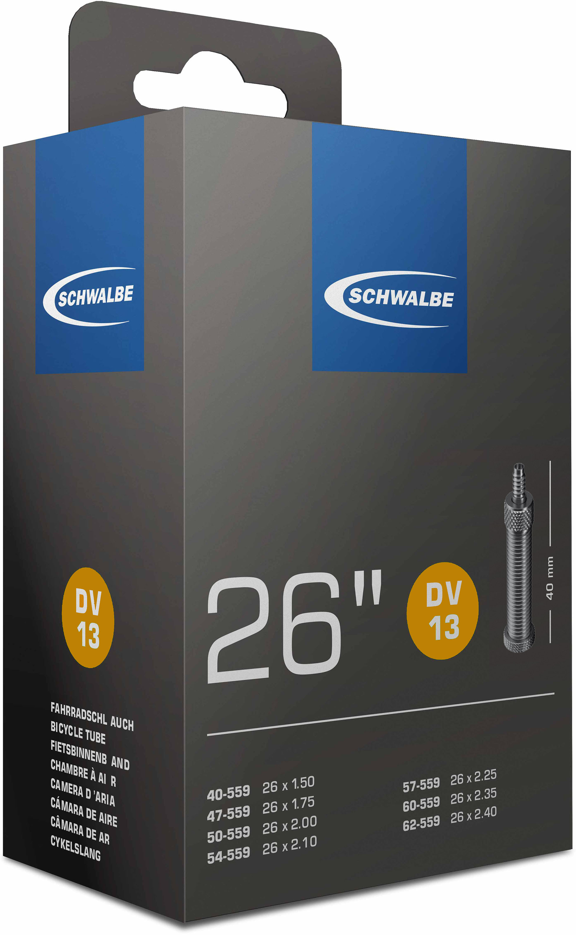 Schlauch Schwalbe Nr.13 (40/62-559) 26 DV 40mm