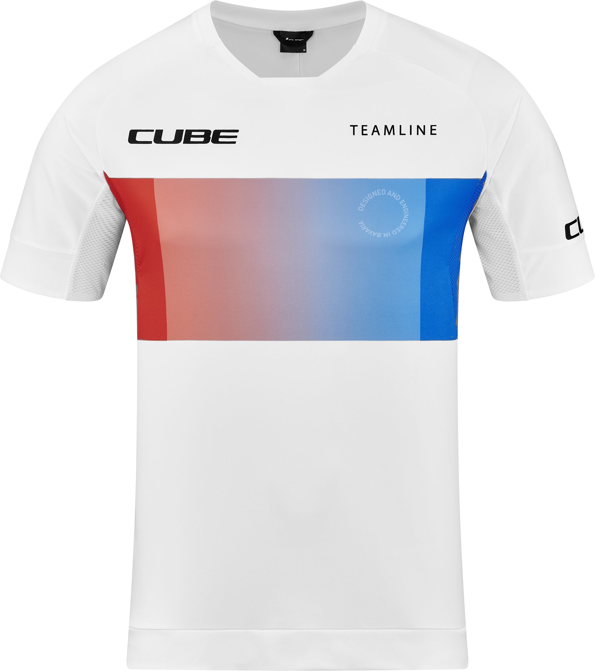 MTB Rundhalstrikot kurzarm white´n´blue´n´red