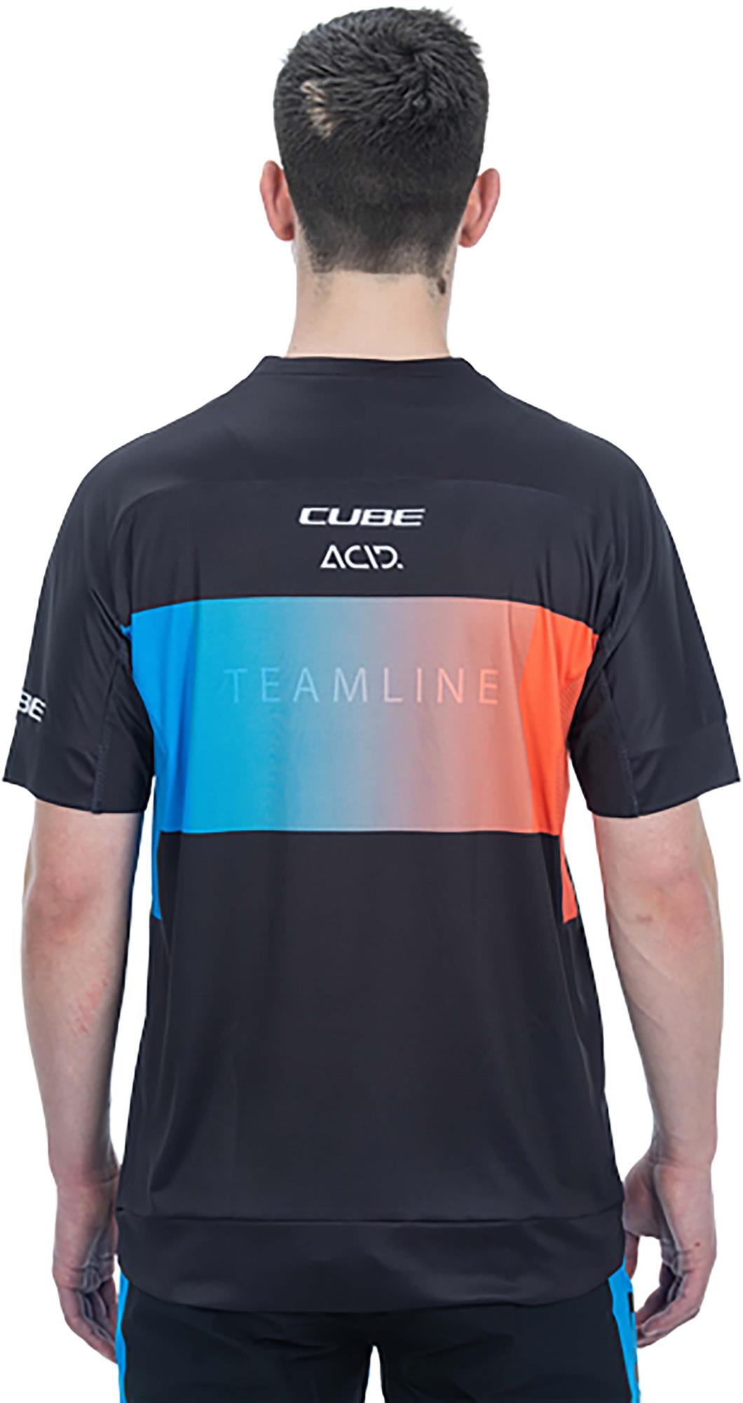 CUBE TEAMLINE Rundhalstrikot kurzarm black´n´blue´n´red