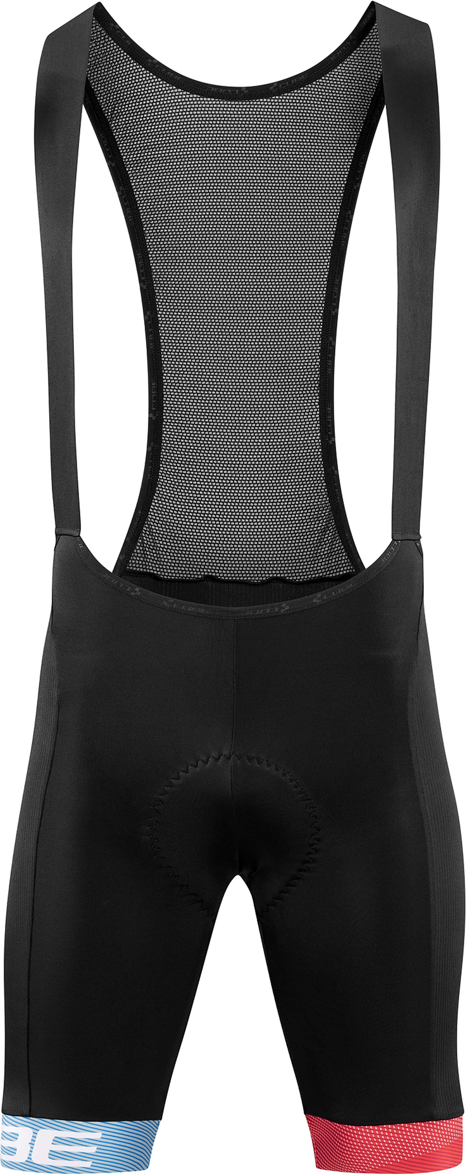 ROAD/XC Trägerhose kurz black´n´blue´n´red